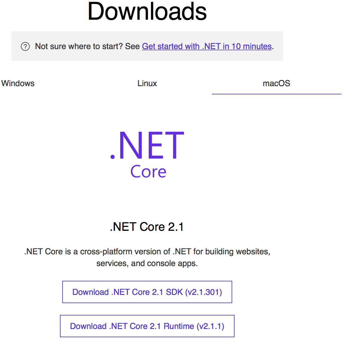 Netcore download 2.2